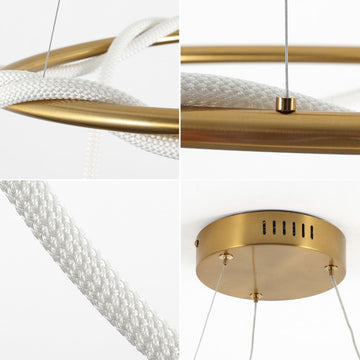 Lisette 25" Contemporary Minimalist 360 Adjustable Silicone Neon Rope Dimmable Integrated LED Chandelier - JONATHAN Y